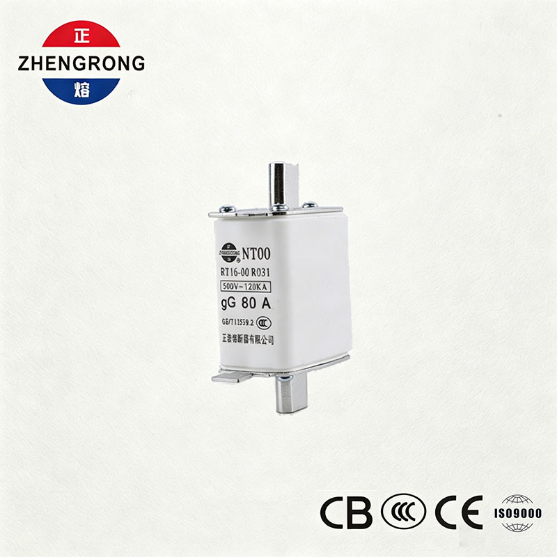 উচ্চ ব্রেকিং ক্ষমতা NT00 80A ফিউজ - 500V 120kA সিরামিক জিজি ফিউজ লিঙ্ক