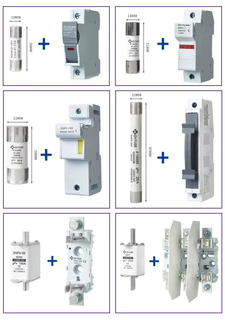 1500V DC 25A 10X85mm Solar PV Fuse Link